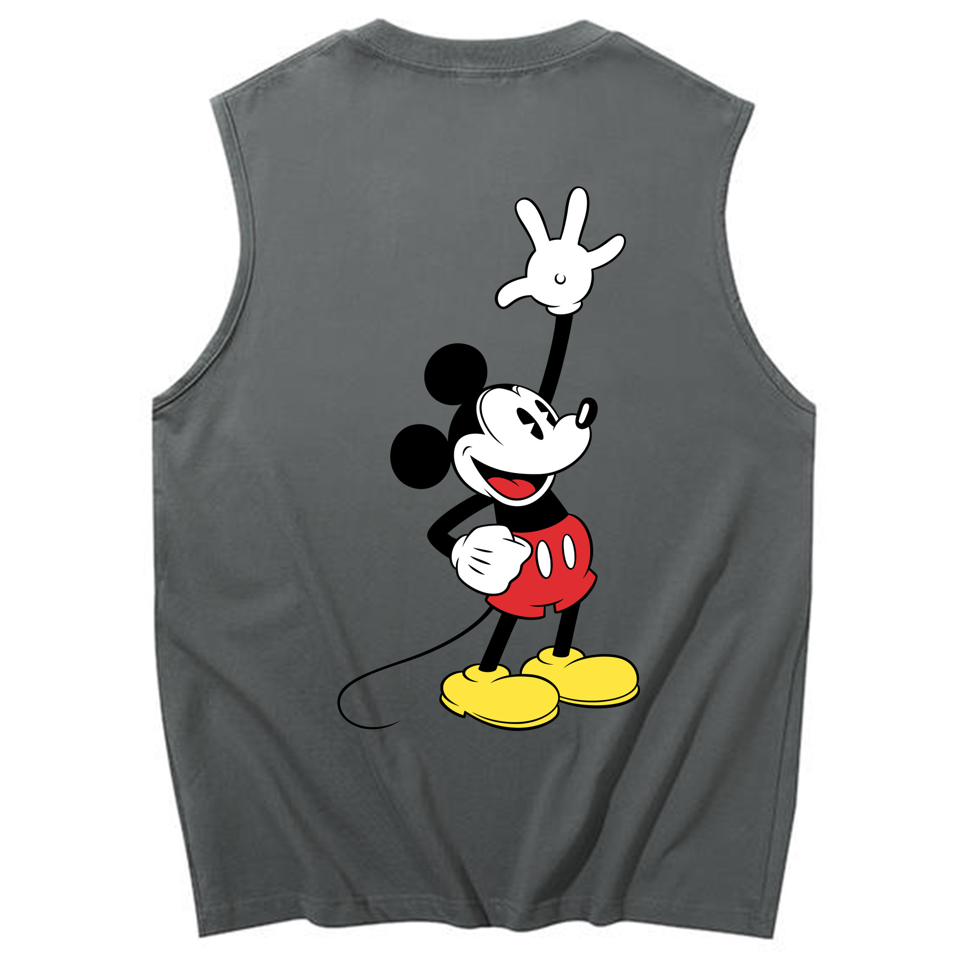 ミッキーマウス Mickey Mouse コットン100％タンクトップ（背面プリント）